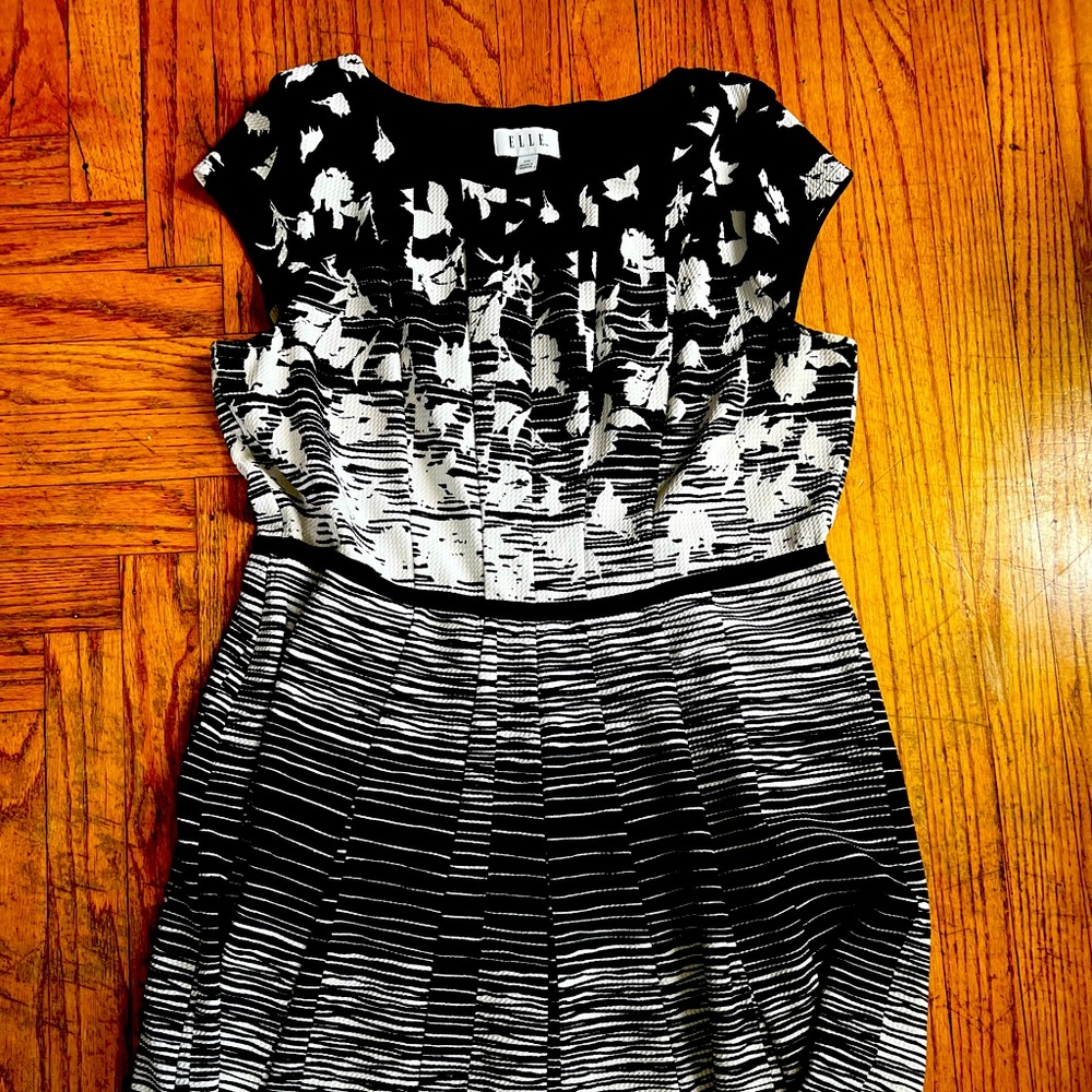 Elle A-line dress in beautiful black and white.